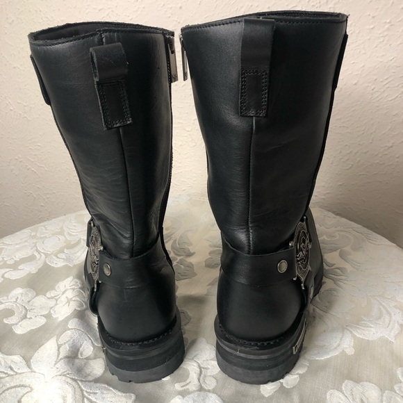 Milwaukee Leather Men's Black 11-inch Classic Harness Square Toe Boots, 9.5 - Picture 5 of 15